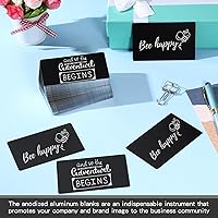 Vista 6 de Zonon Paquete de 200 placas de aluminio grabadas para grabador CNC, manualidades láser, tarjetas de visita de metal multiusos, hojas de grabado