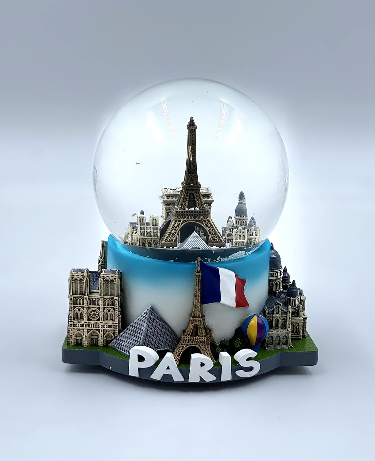 Paris Musical Snow Globe Romantic Gift Souvenir Decor for Home Office (Colorful)