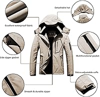 Vista 6 de Chaqueta de esquí impermeable para mujer con capucha