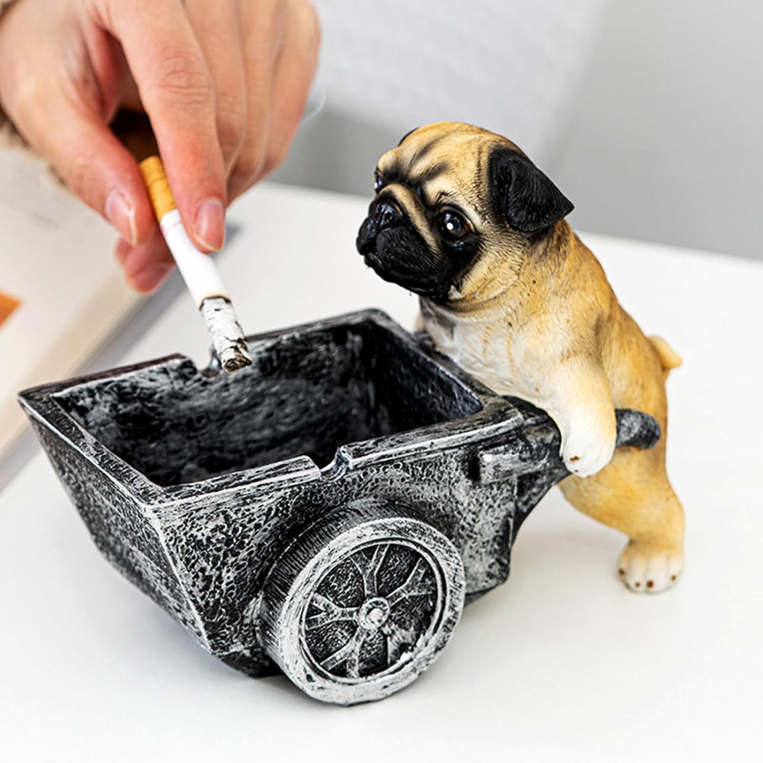 Modern Resin Ashtray For Home Office Stylish Design Prevents Ashes Scattering Decorative Holder