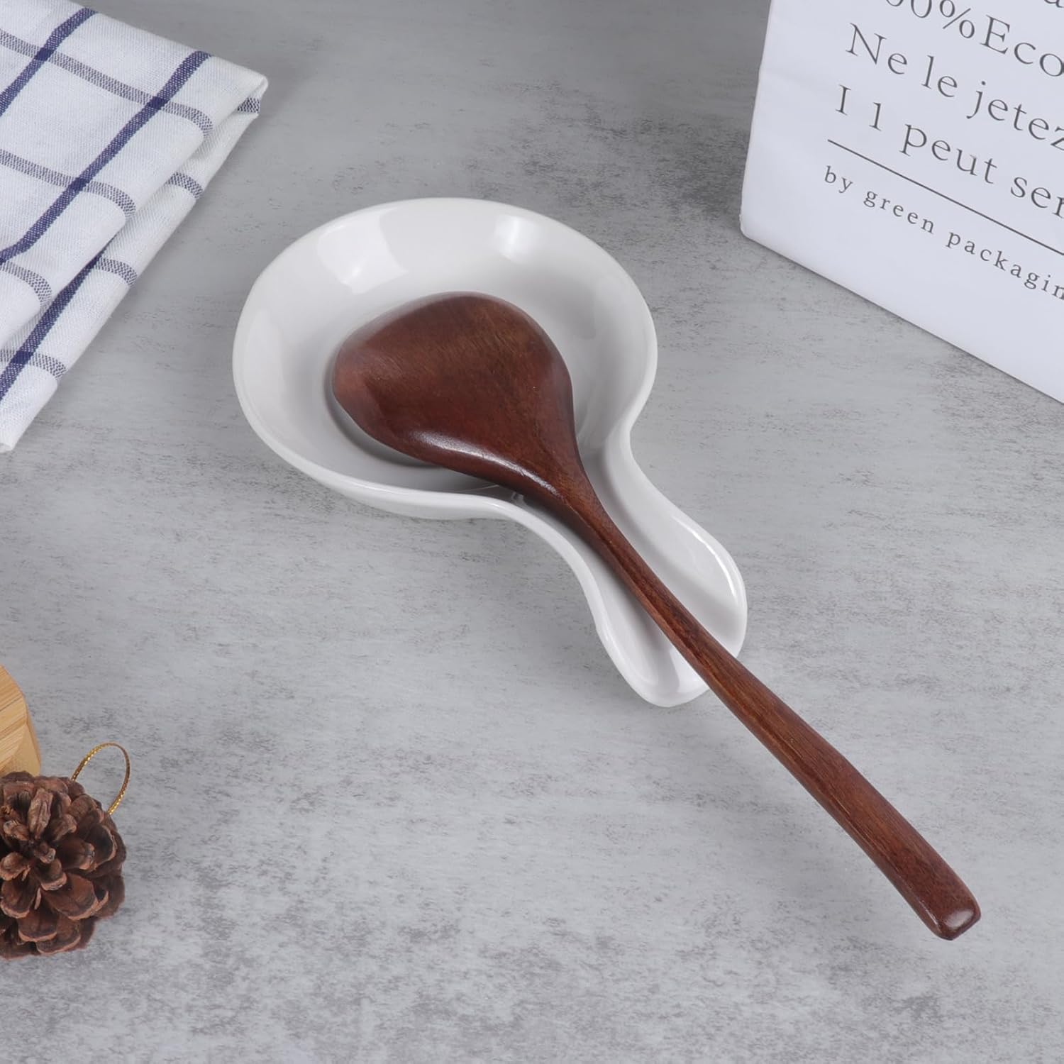 JINIHFW Spoon Rest for Kitchen, Ceramic Spoon Holder for Stove Top, Cooking Spoon Holder,Kitchen Spoon Rest,Heat Resistant Utensil Rest for Countertop, Dishwasher Safe, 3 Pack