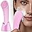 PRITECH Facial Cleansing Brush, Rechargeable Silicone Face Scrubber with Heat Massage End, Vibrating Exfoliator Scrubber for Deep Cleaning, Waterproof Face Brush for Women and Men (Pink)