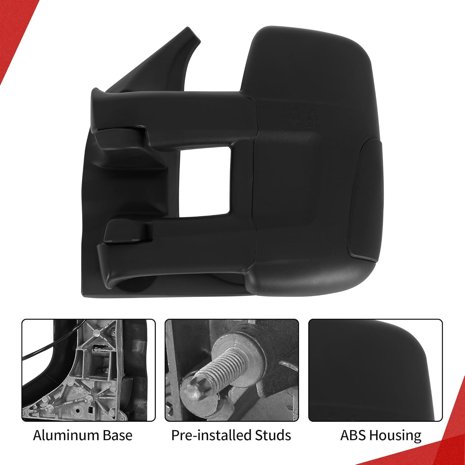 YITAMOTOR Door Mirror Compatible with 2015-2021 Ford Transit 150 250 350 Power Heated Mirror, Left Driver Side Mirror Adjustable Heated Folding, Black