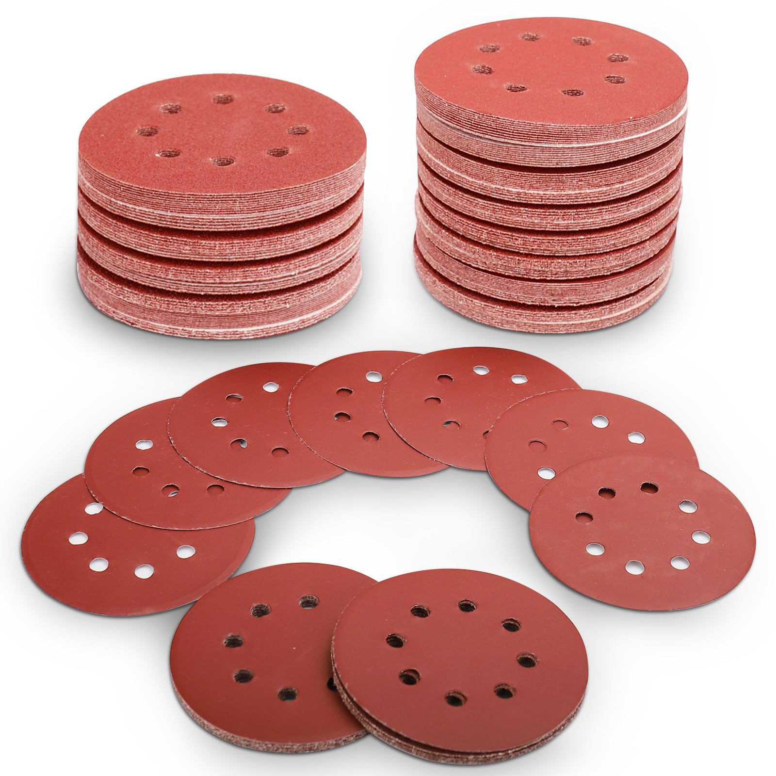 5 Inch Sanding Discs - 100 Pcs 180 Grit -8