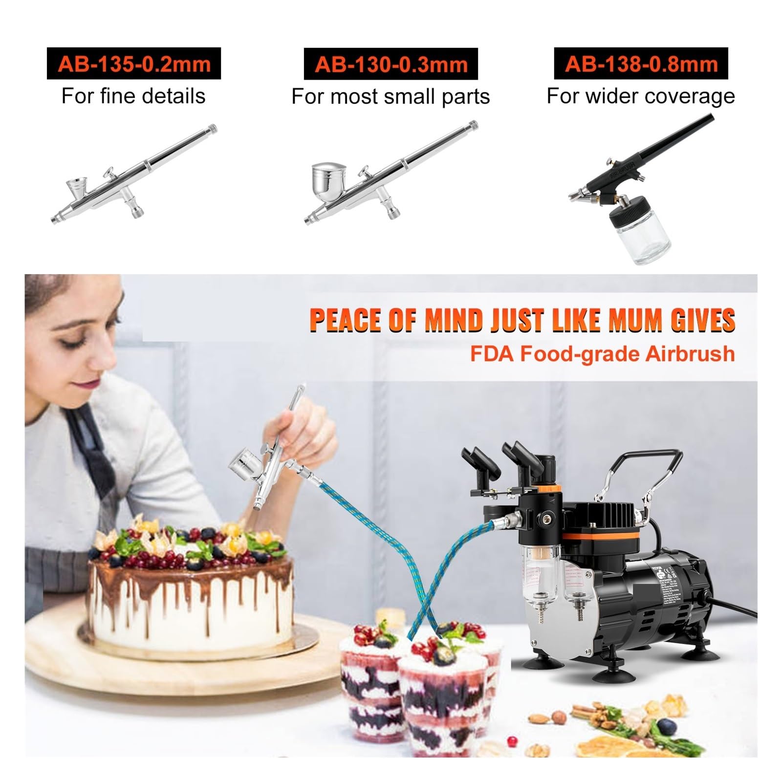 Professionelle Dual-Action Airbrush Kit 120W Elektrische Spritzpistole Airbrush Malerei Set Kunst Nagel Tattoo Make-Up Modell Sprayer