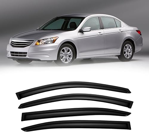 CMVT Auto Viseras de ventana para Honda Accord 2008 2009 2010 2011 2012, deflector de pantalla de ventilación de protectores de lluvia humo oscuro