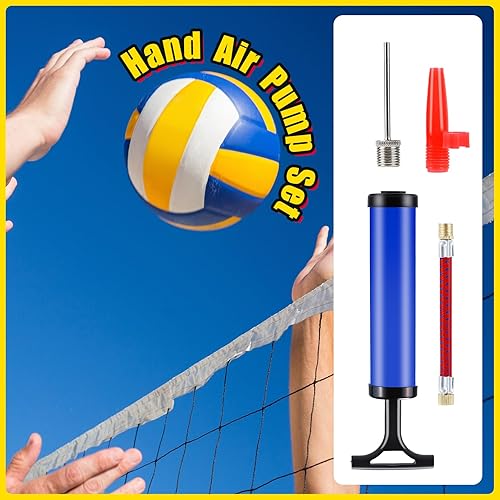 Miniatura 7 de 10 juegos de bombas de bola para pelotas deportivas, bomba de mano portátil con 4 agujas, 1 boquilla, 1 manguera de extensión, bombas de bolas de