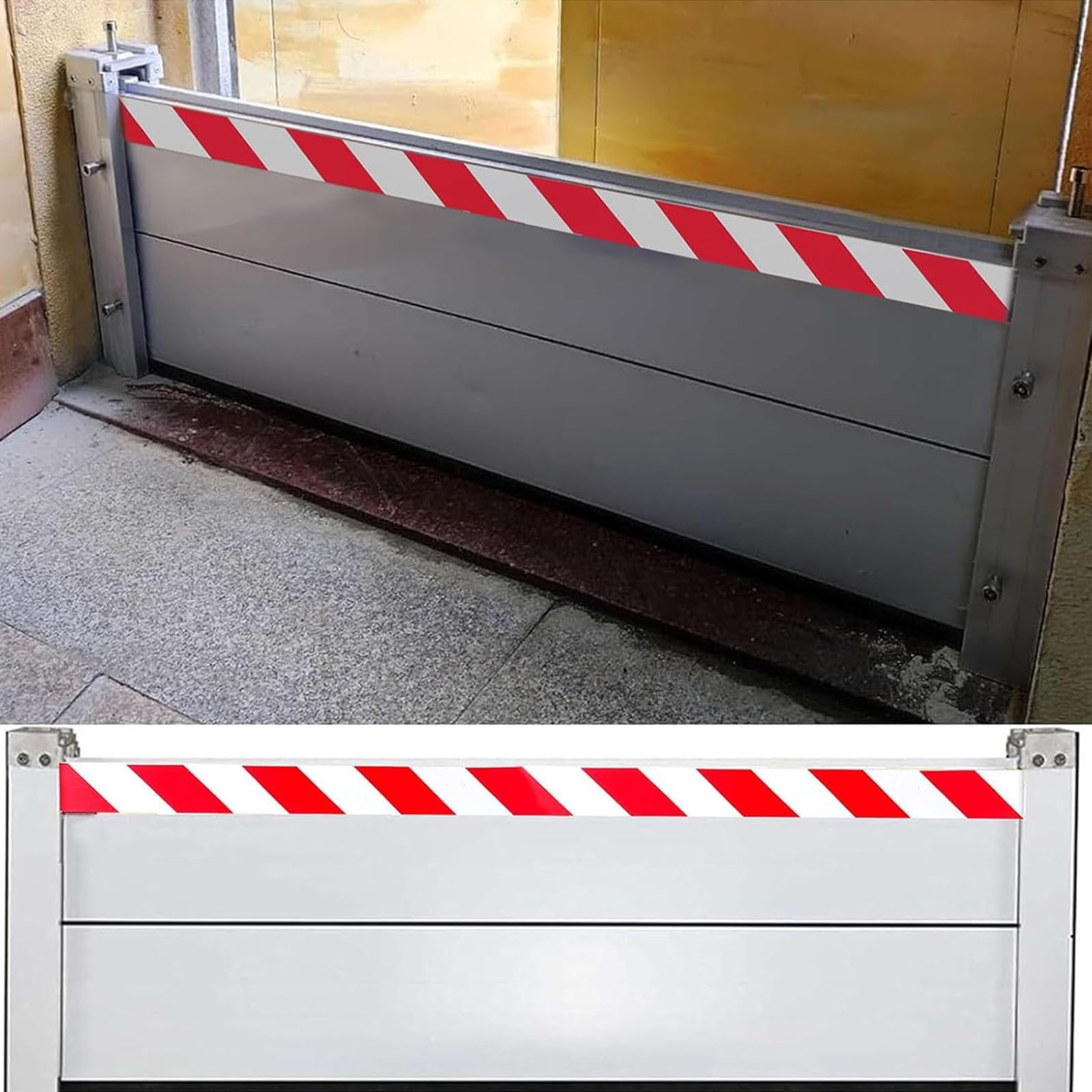 Barrière Anti-Inondation Aluminium 80x40CM Barrière Anti Inondation Porte Garage Réutilisable Barrière Mobile De Protection Contre Les Inondations Barrière De Sécurité Inondation