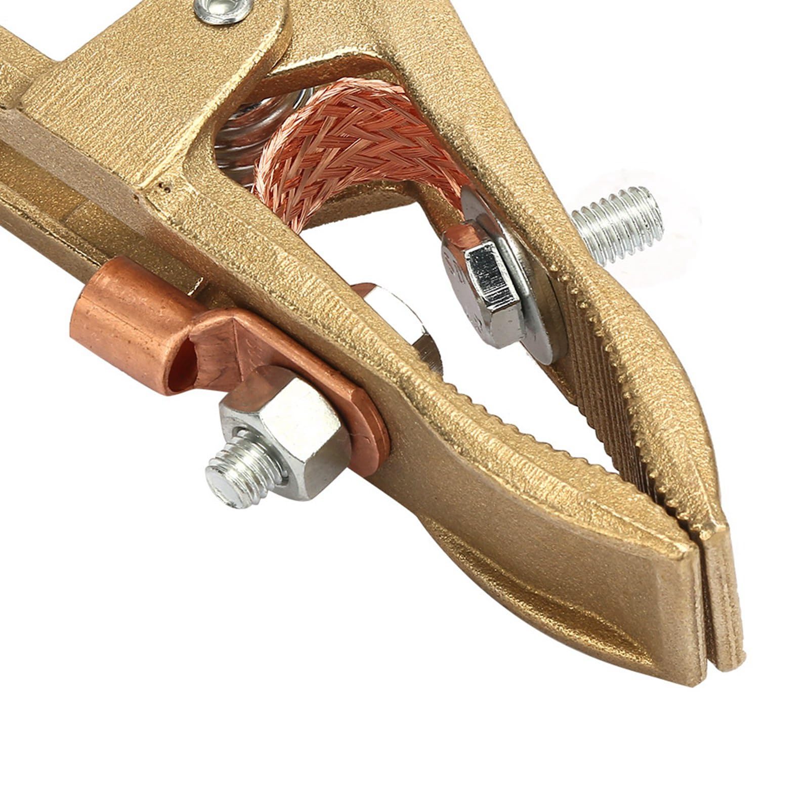 Fafeicy Morsetto di Terra in Ottone per Saldatura 500A | Pinza massa industriale/navale, Alta conduttività, Anti-ossidazione, Struttura semplice/affidabile, Settori pesanti