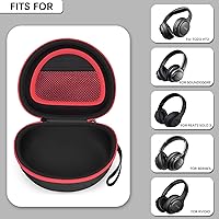 Vista 2 de Funda para auriculares compatible con Mpow 059, Beats Studio3, Beats Solo3, Solo2, Picun P26, para Elecder i39 y más, auriculares inalámbricos Negro