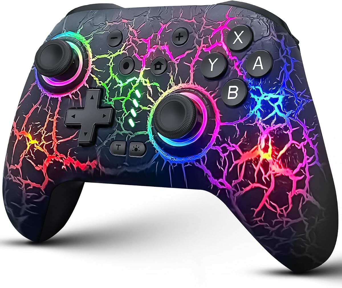 Switch Controller for Nitendo Switch/Switch 2/Switch Lite/Switch OLED | Wireless Pro Controller, Switch Controller Pro, Rechargeable Switch Remote Gamepad with 6-Axis Gyro,10 LED Light, Flame Light