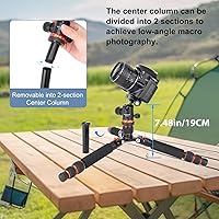 Vista 7 de Koolehaoda Mini trípode de escritorio de aluminio portátil para cámara de 7 a 25 pulgadas, trípode de escritorio ajustable con cabeza de bola
