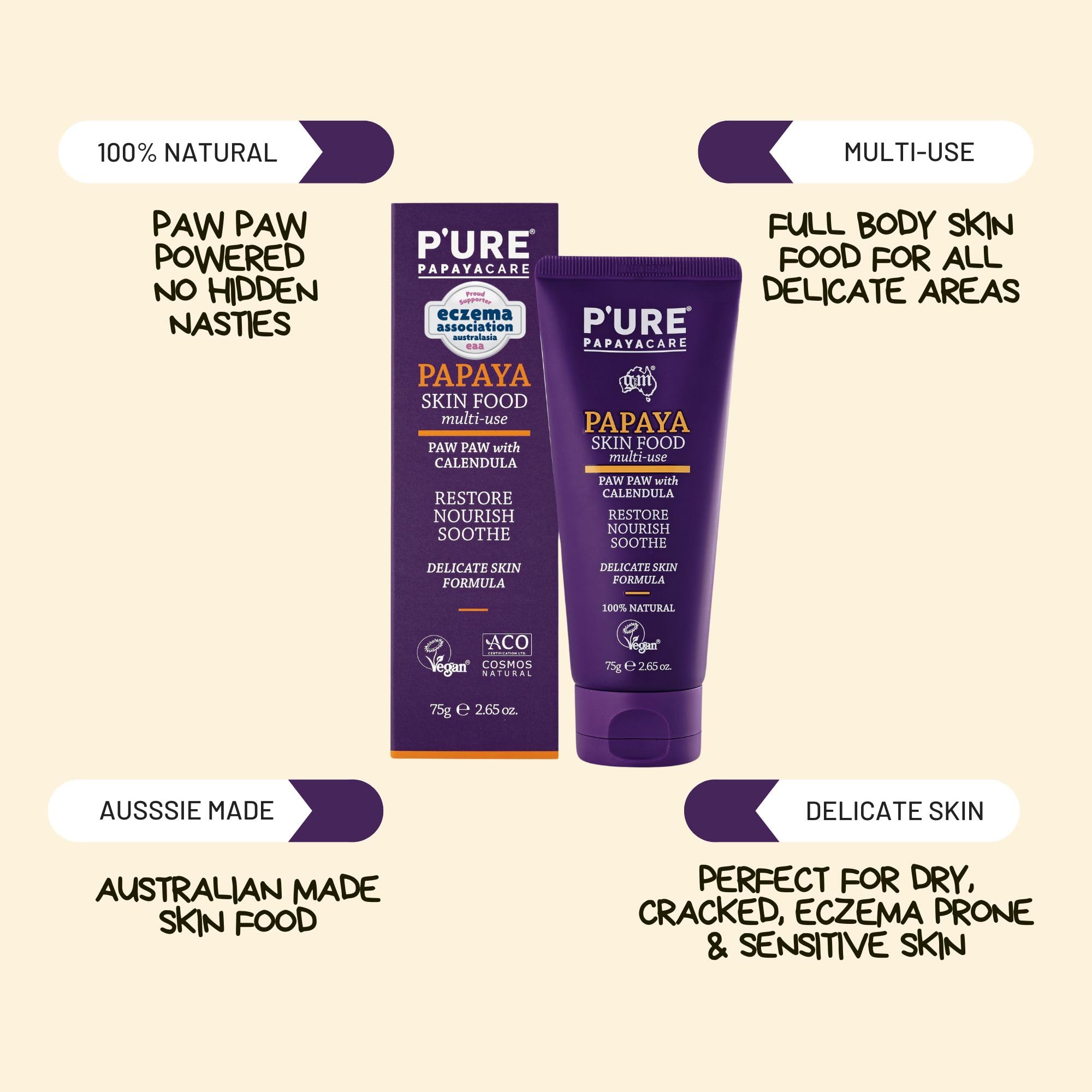 P'URE PAPAYACARE Papaya Skin Food Multi-Use 2.64 Ounces