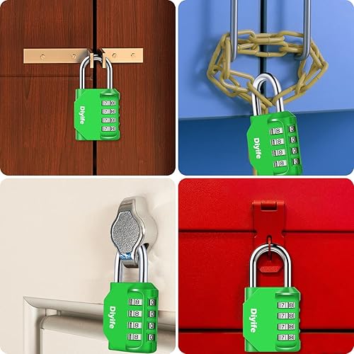 Miniatura 7 de Diyife Candado de combinación de 4 dígitos, candado impermeable para exteriores para casillero de gimnasio escolar, casillero deportivo, puerta,