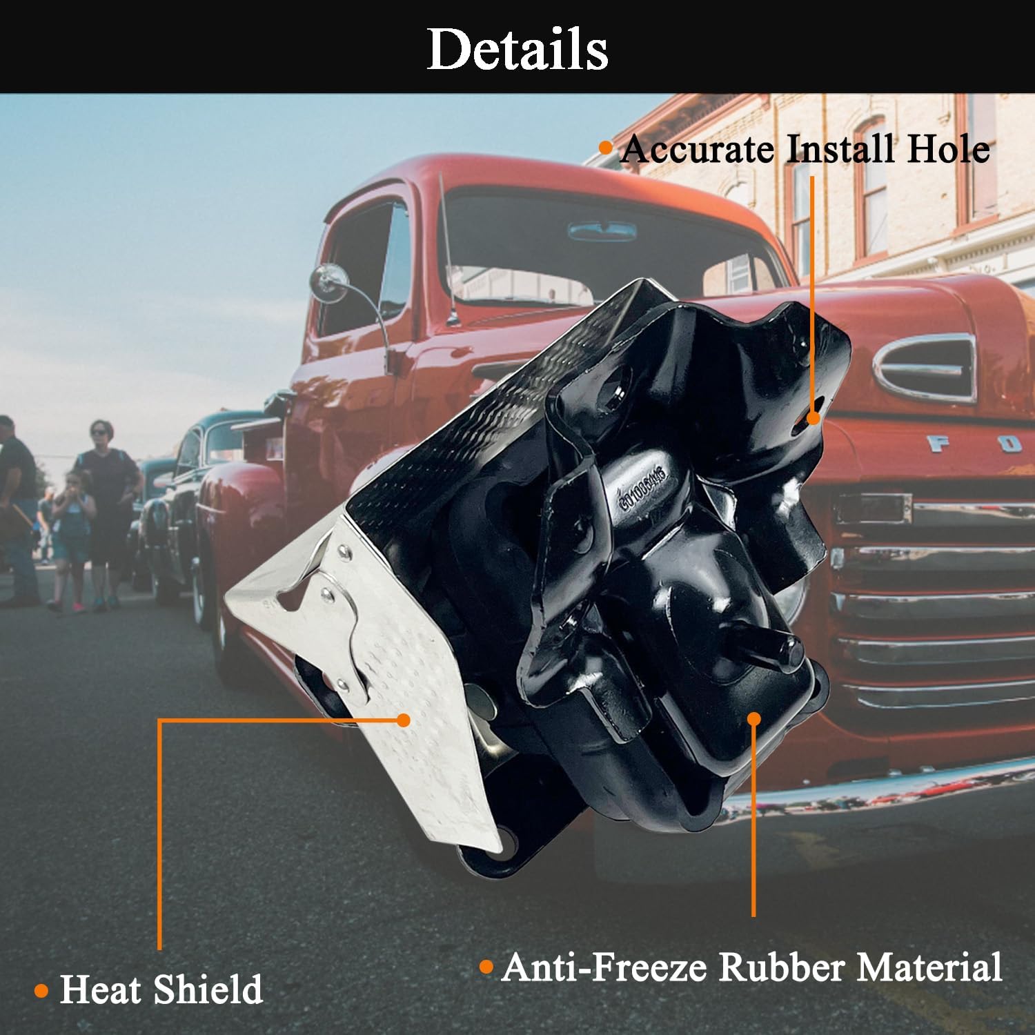 2PCS Engine Motor Mount Kit with Heat Shield for 2007-2014 GMC Sierra/Yukon, Chevy Silverado/Tahoe/Suburban, Cadillac Escalade, Replaces 15854941, A5365HY Left Right Engine Trans Mount