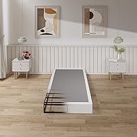 Vista 1 de Tyndall Box Spring - Base de colchón individual de metal de 7 pulgadas, base de colchón resistente de 3000 libras con cubierta de tela, fácil