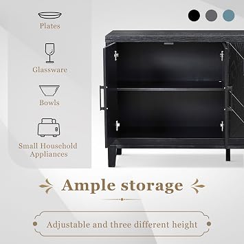 Buffet Cabinet, One Size, Black