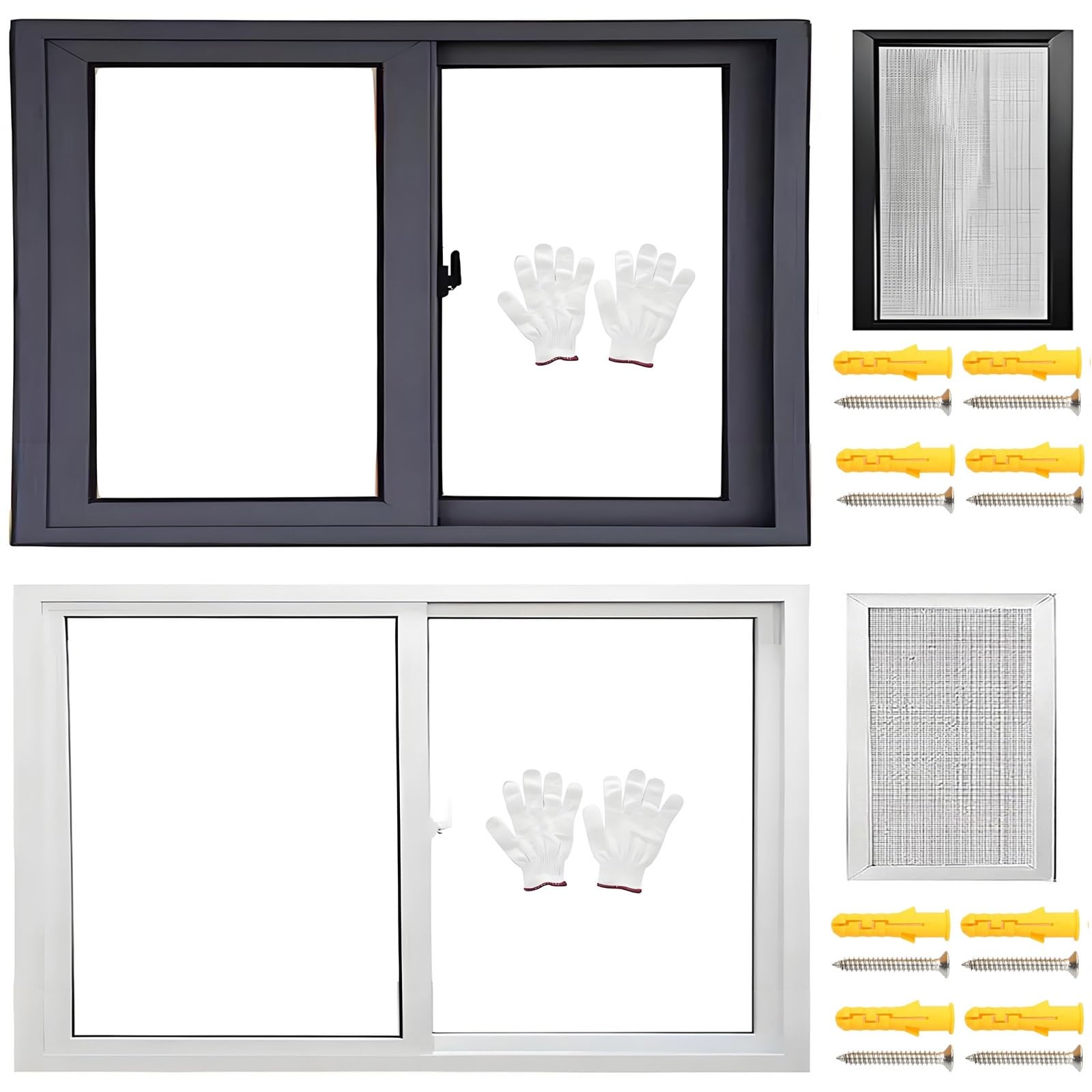 Ventana corredera para gallinero blanca de 32x18 con vidrio extraíble