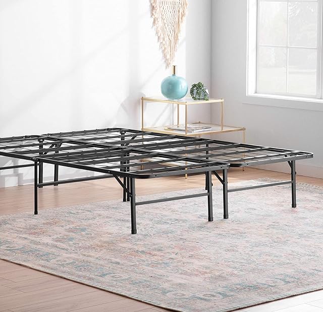 Linenspa Bed Frame, Linen, Black, Single (90 x 190 cm)