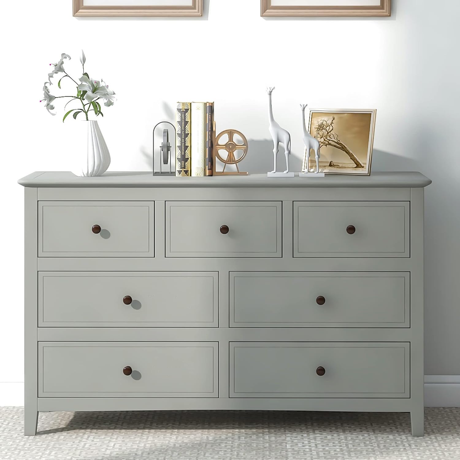 Modern Dresser Chest of Drawer, 7 Drawer Double Dresser
