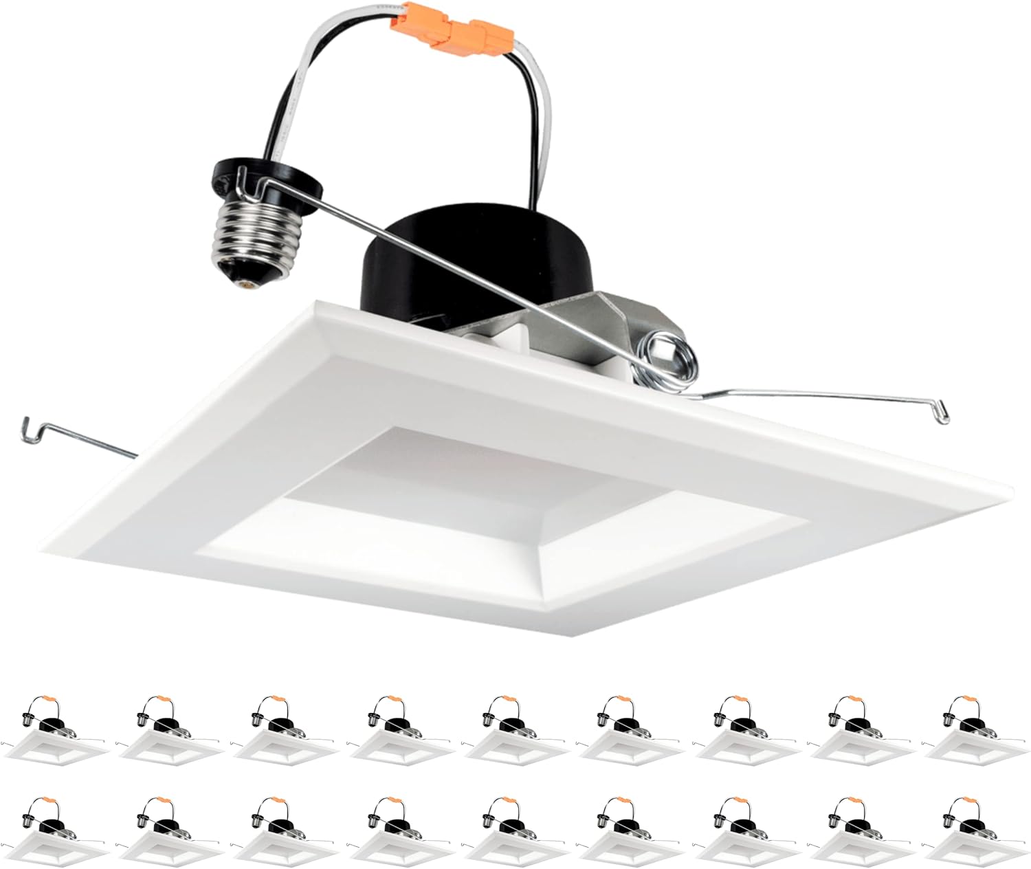Perlglow 18 Pack 5 inch Retrofit Square Downlight Luminaire, White ...
