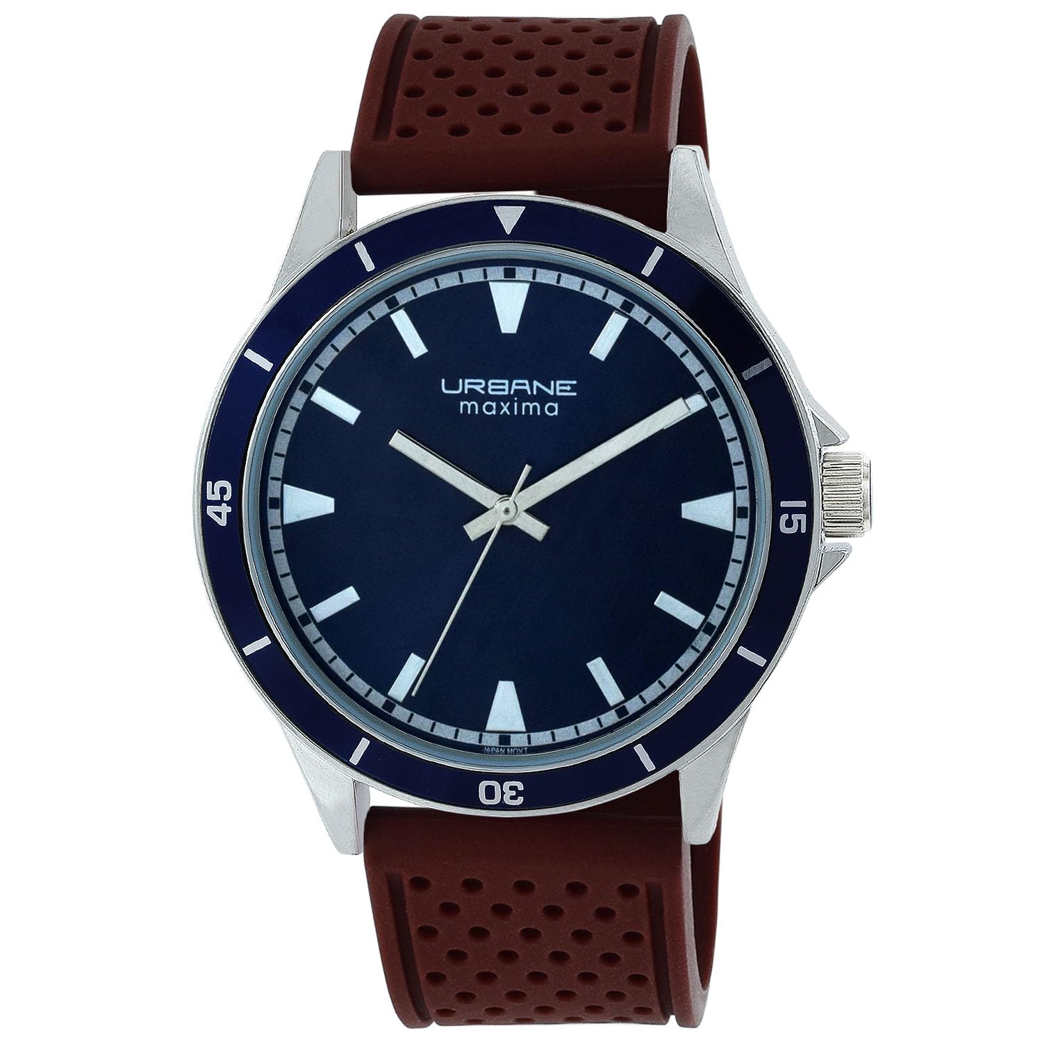 Urbane Analog Watch Collection for Men 70345PMGI, dial_Color -Blue, Band_Color-Brown