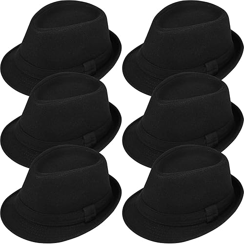 Miniatura 8 de SATINIOR Sombreros negros de Bowler Derby a granel para hombres y mujeres, sombrero de fieltro de Halloween para disfraz de boliche para cosplay,