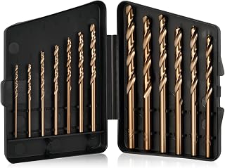 StratMet 13-Pc M35 Cobalt Drill Bit Set (1/16"-1/4") for Stainless Steel, Hardened Metal, Cast Iron, Wood & Plastic w/ Indexed Case