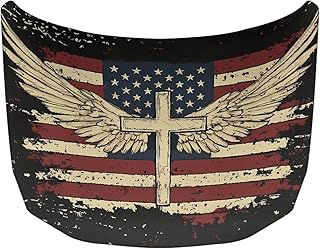 Car Hood Cover Protector Waterproof Stretchable Car Hood Wrap Blanket Auto Patriotic Decorations for