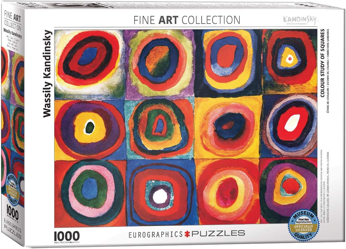 EuroGraphics Color Study of Squares and Circles, 1913 by Kandinsky Puzzle (1000-Piece), Model:6000-1323 , Red