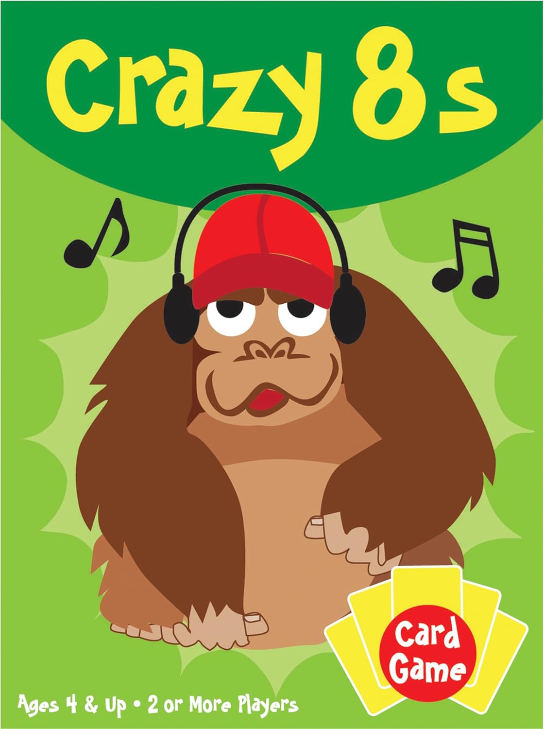 University Games Crazy 8s Card Game - Jumbo Size, Colorful Animal Cards for Kids Ages 4 and Up, Fun Family and Educational Game