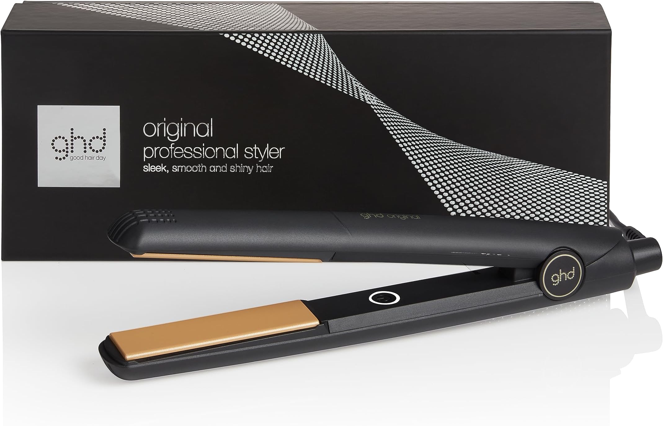 ghd Original Hair Straightener & Styler (Upgraded) - for Sleek, Smooth & Soft Styles with Enhanced Shine, No Extreme Heat Damage - for All Hair Types - (UK Plug)