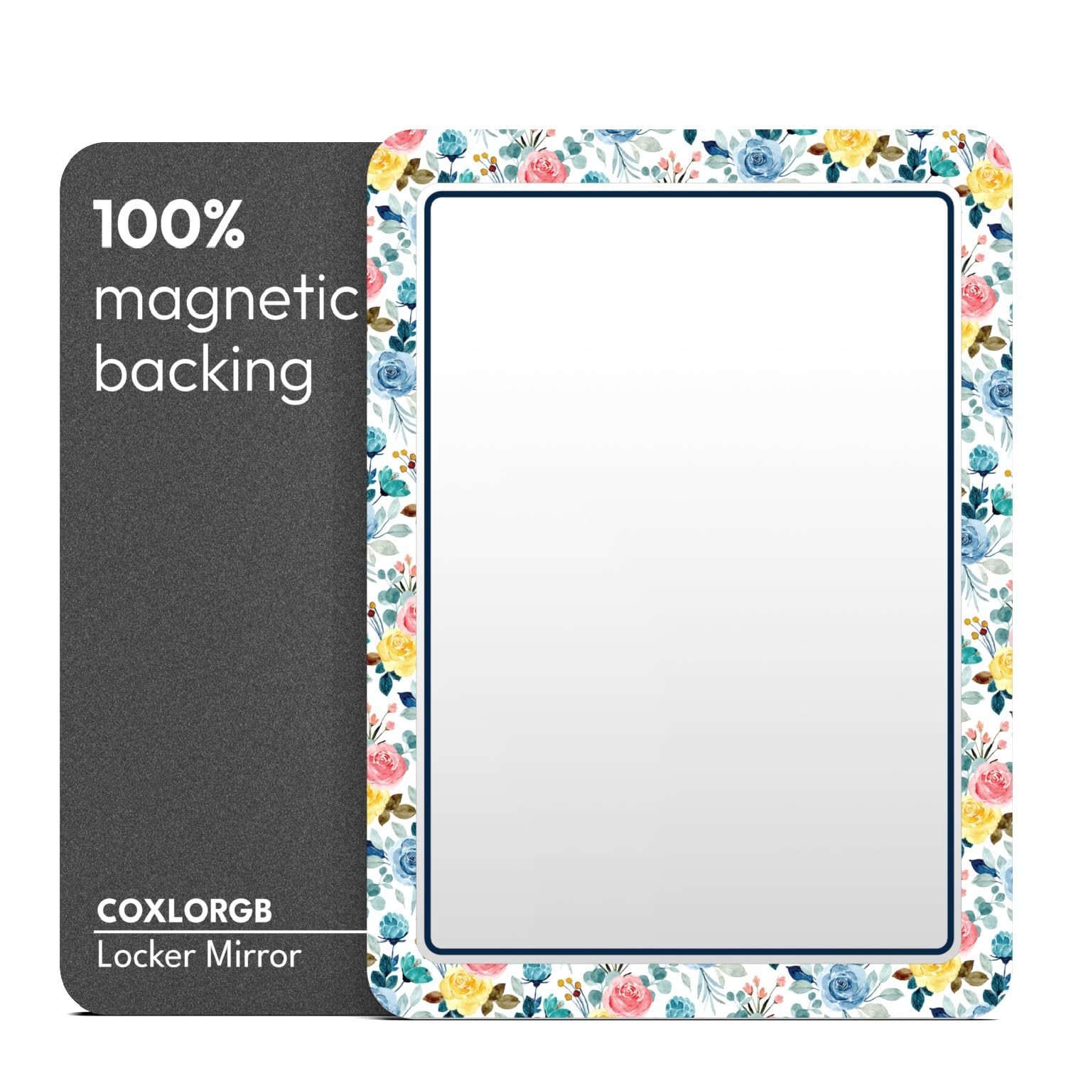 COXLORGBLocker Mirror Magnetic for School and Office, with Strong Magnetic Mirror for Locker, Magnetic Locker Mirror with Colorful Design, 1 Pack, Unique Locker Accessories