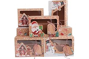 OurWarm 12-Pack Christmas Cookie Boxes for Holiday Cookie Exchange