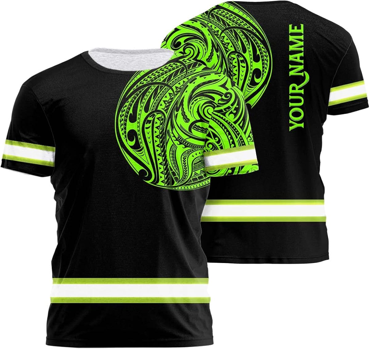 prizestore Hi Vis - Sudadera con capucha reflectante hawaiana polinesia con nombre personalizado