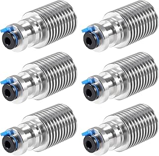 6pcs V6 Heat Sink 1.75mm, Aluminum Cooler Heatsink,3D Printer Radiator for V6 Prusa i3 MK3 J-Head Extruder Hotend Bowden,Remote Built-in Bowden Tube Connector with Collet Clip