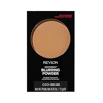 REVLON Photoready Pressed Face Natural All Skin Powder With Brush, Longwearing Oil Free, Fragrance Free, Noncomedogenic Makeup, Medium / Deep (030), 0.30 Oz,Brown