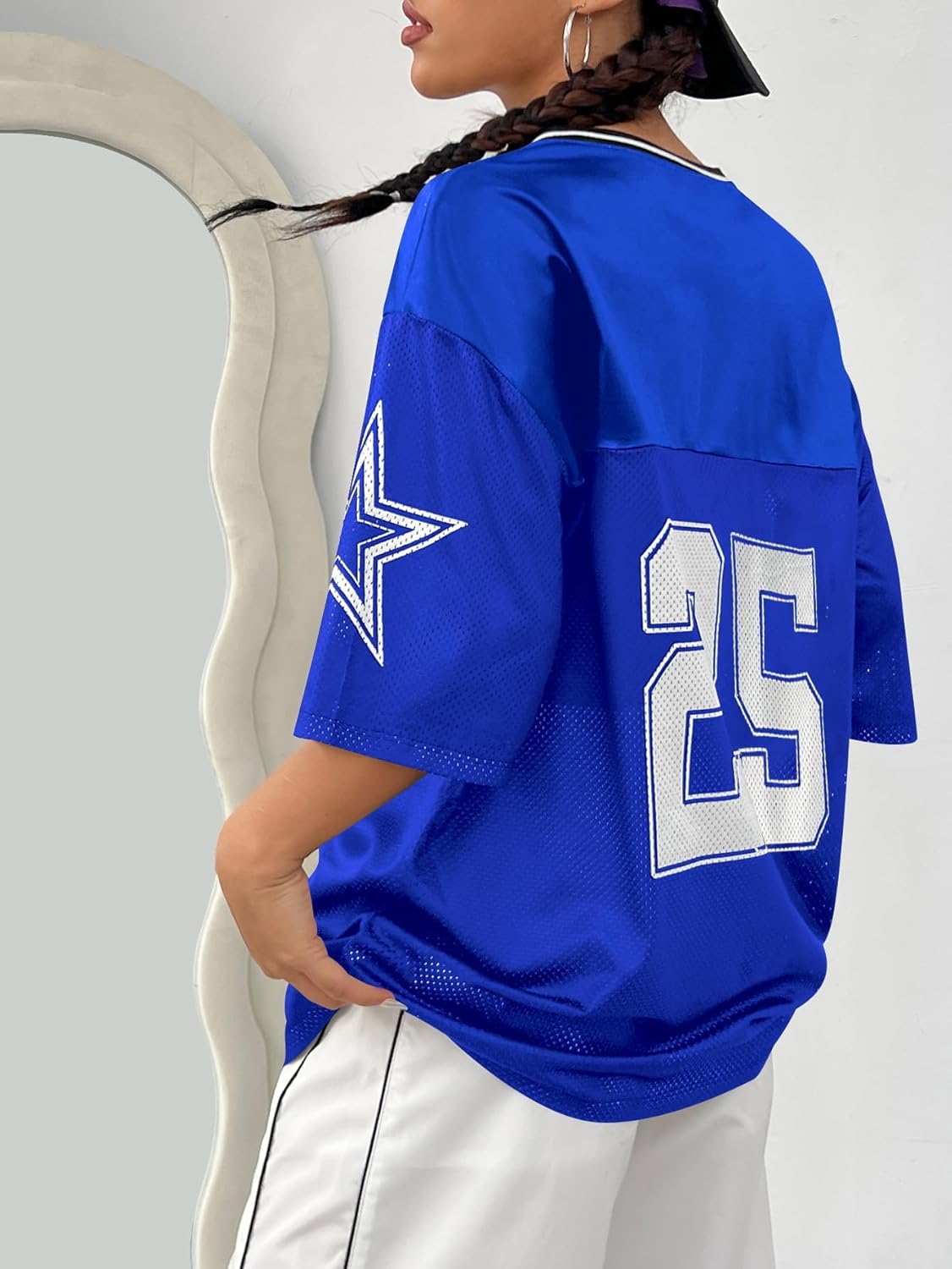 QJQ Women‘s Jersey Shirts Y2K Tops V Neck Half Sleeve Number Graphic T Shirts Summer Cute Football Streetwear Tee - Image 2