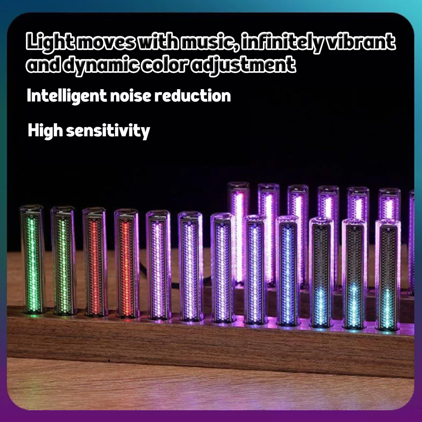 Lampa spektrum odbioru dźwięku RGB, regulowane światło spektrum muzyki, 7 wstępnie ustawionych trybów, z 12 lampami świetlnymi LED i przetwornikiem mikrofonowym, do gier, tudio, domu