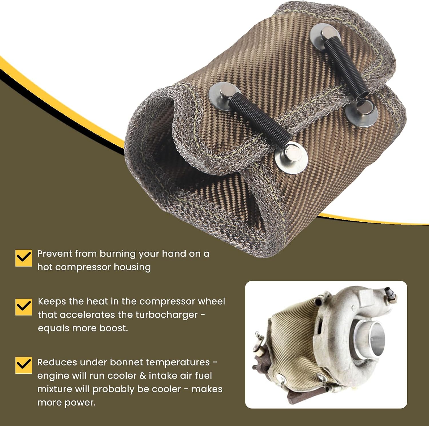 Turbo Blanket For Subaru WRX 2.0L / 2.5L EJ20 EJ25 H4 TD04 TD05H Turbo Heat Shield Wrap for WRX STI 2004-2011 Forester XT 2004-2011 Legacy GT 2005-2009 Turbocharger Heat Cover