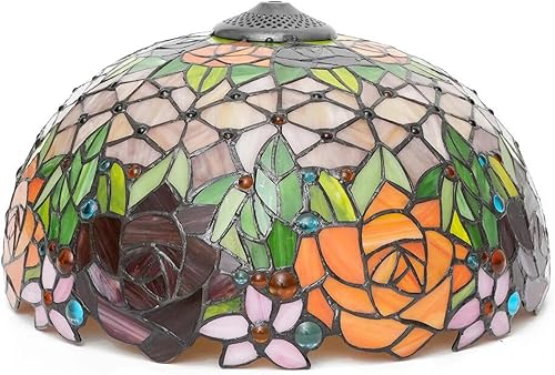 Miniatura 2 de Pantalla de repuesto estilo Tiffany de 16 pulgadas, color rosa, solo para lámparas de pie, lámparas de mesa, lámparas colgantes