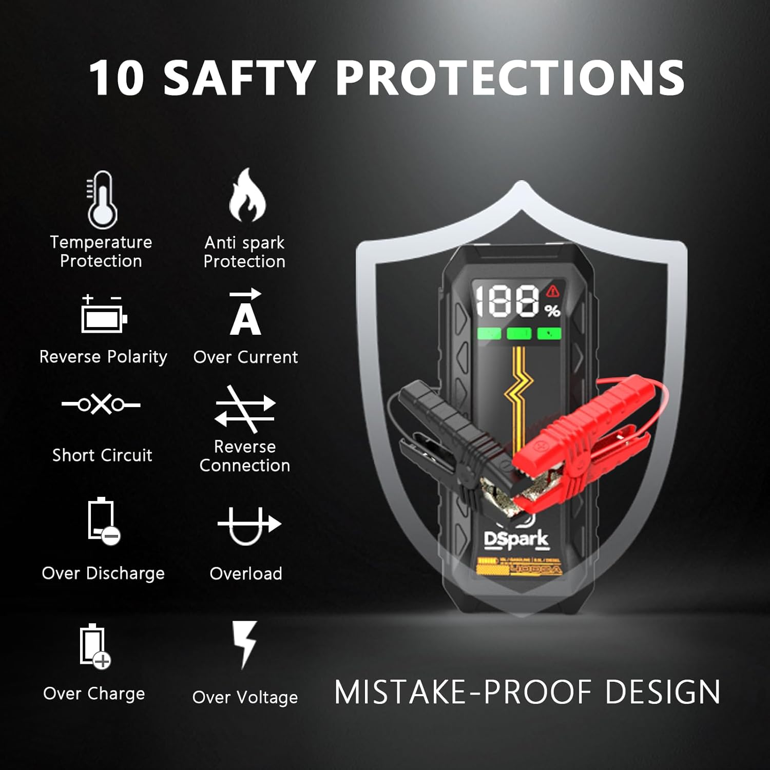 G69H Heavy-Duty 4000A Jump Starter, High-Reserve Power Car Battery Booster for Large Engines (All Gas/Up to 8.5L Diesel), Professional 12V Jump Starter with USB Quick Charge & Safety Protection
