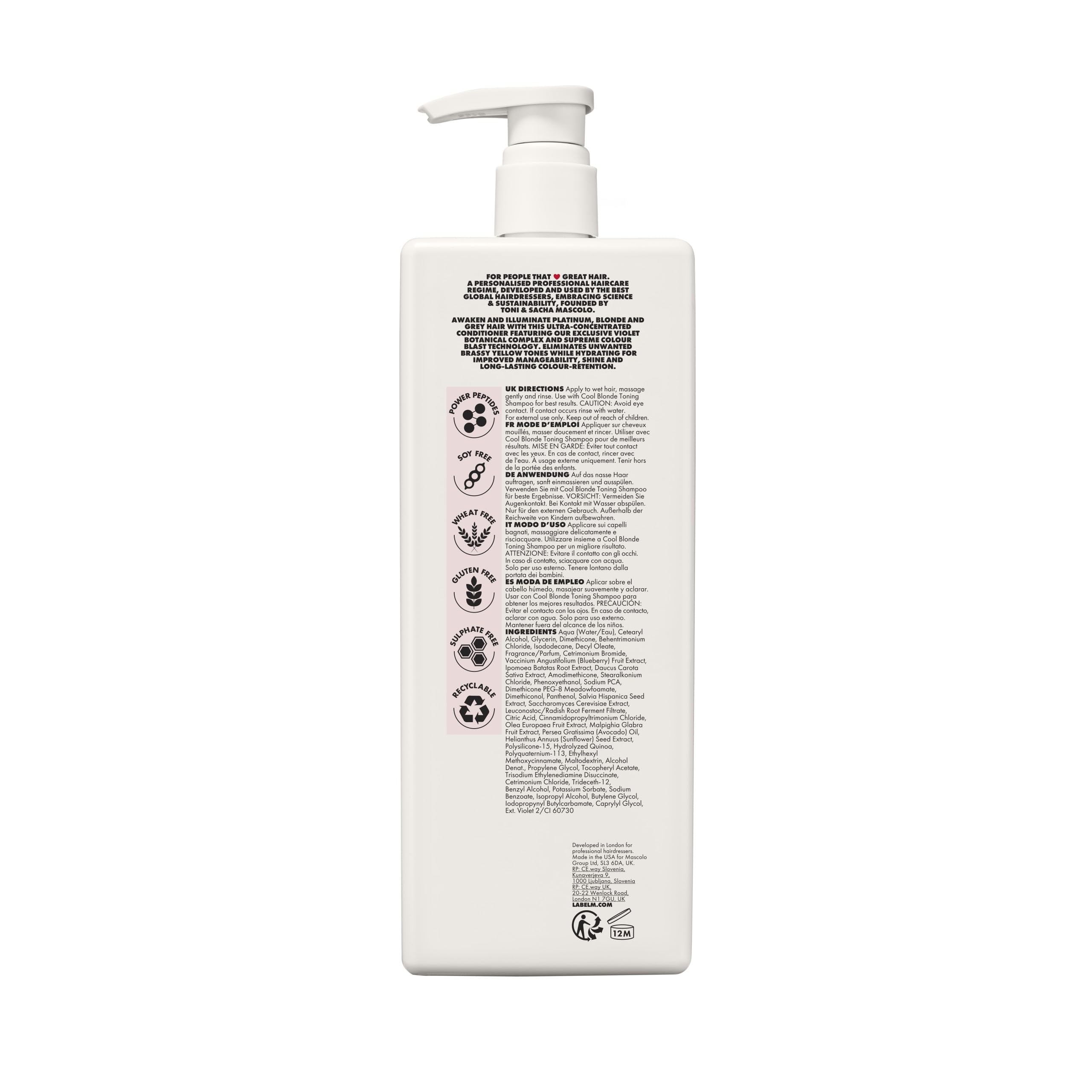LABEL.M M-Plex Bond Repairing Conditioner 1000 ml – z pompką nadającą się do recyklingu