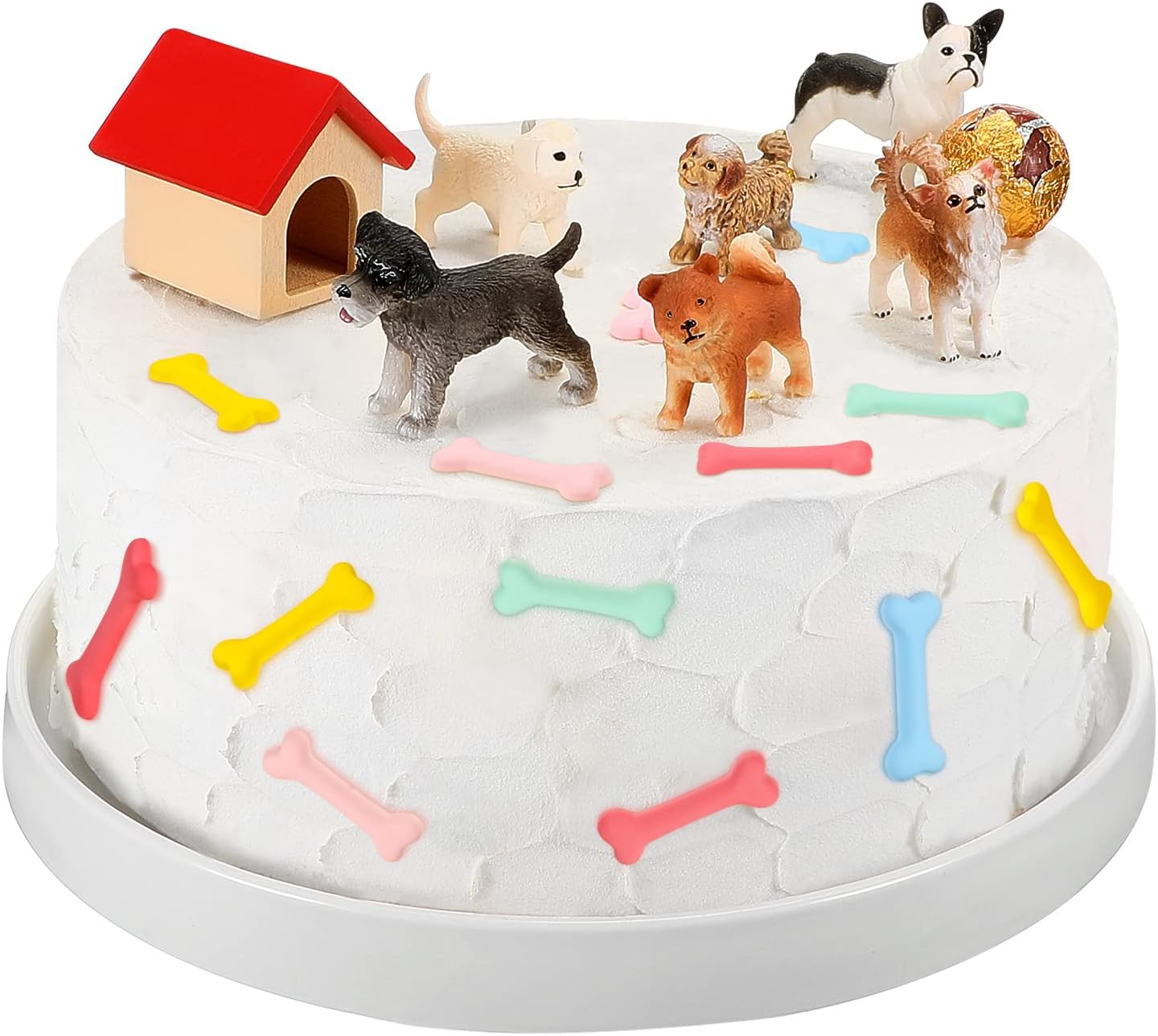 18 Pcs Realistic Dog Cake Topper Dog Figurines Dog Happy