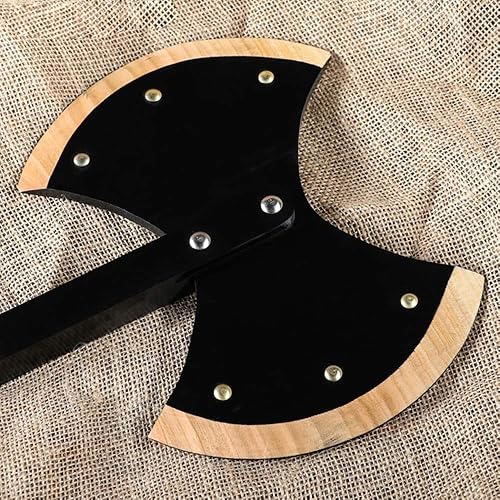 Miniatura 5 de AEVVV 2 hachas vikingas de madera de 28 pulgadas (27.6 in) Hecho a mano de madera de fresno natural sin afilar hachas de entrenamiento seguras para