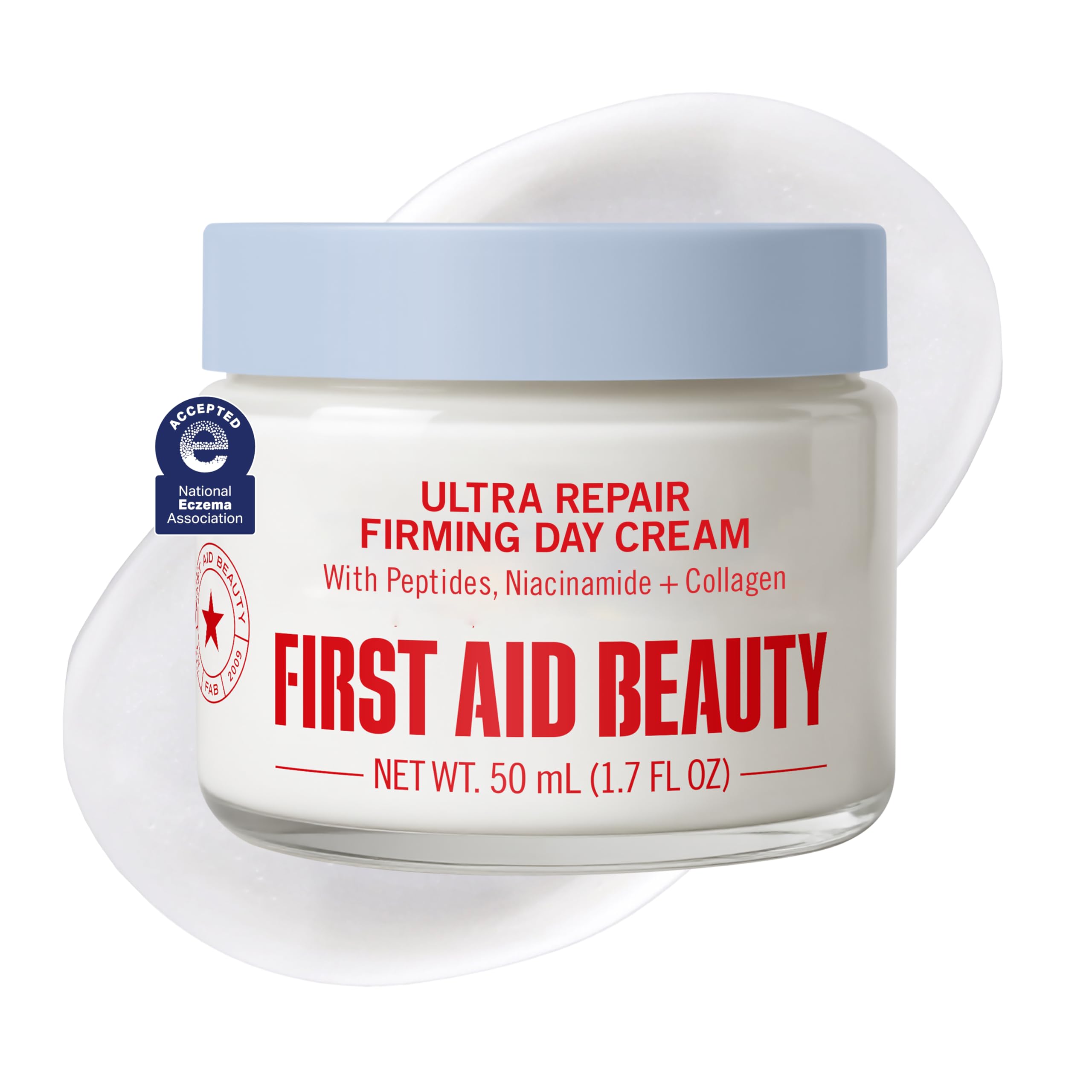 Photo 1 of First Aid Beauty Firming Collagen Cream with Peptides + Niacinamide, Anti-Aging Face Moisturizer to Firm Skin & Reduce Fine Lines and Wrinkles, Non-Comedogenic, 1.7 oz