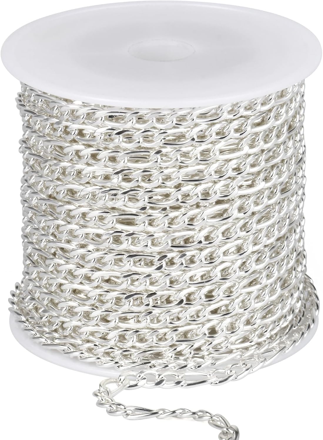 [33FT] Gunmetal Figaro Chain Roll 3.5mm 304 Stainless Steel Figaro Link Chains Spool Bulk for Jewelry Making