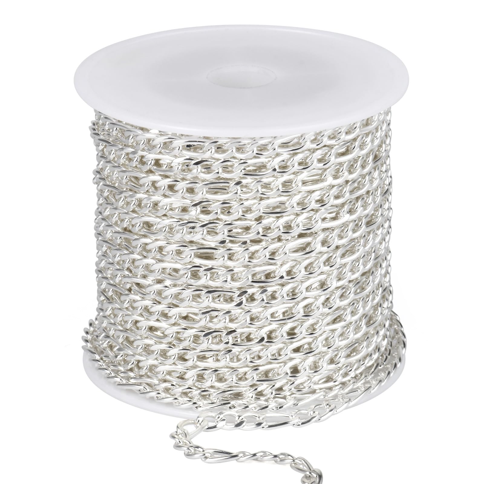 Silver Figaro Chains - 33 Feet for Jewelry Making -1