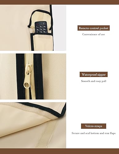 Miniatura 5 de iBirdie Funda de TV impermeable y resistente a la intemperie con solapa de cremallera para TV de pantalla plana exterior de 40 a 43 pulgadas,