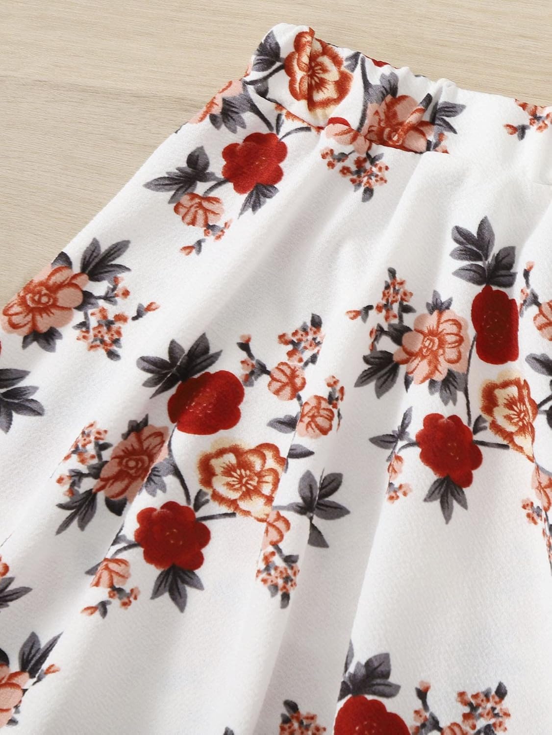 Milumia Girl's Two Piece Outfits Floral Halter Crop Top and Flared Short Skirt Set - Image 3